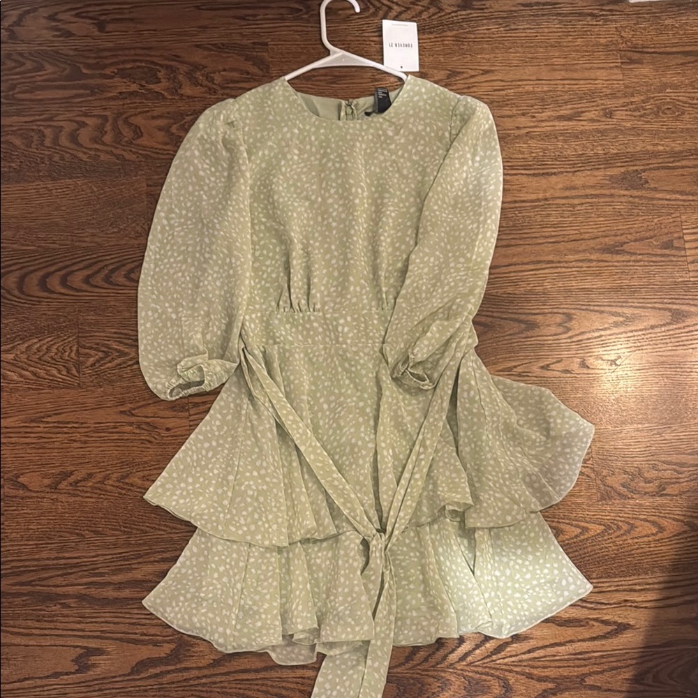 Green Floral Kids Dress